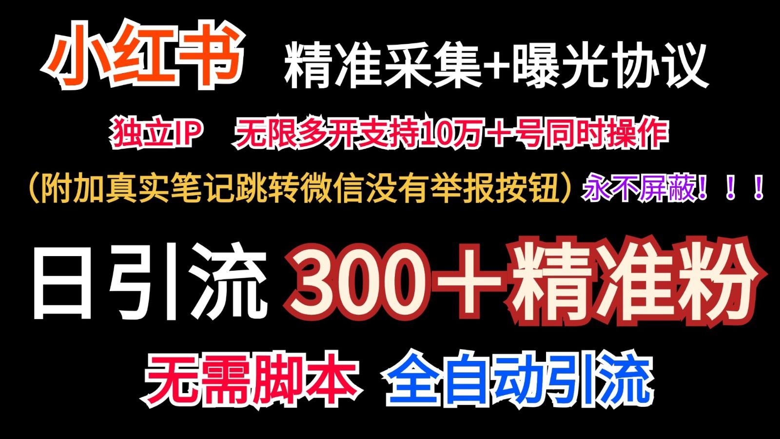 小红薯精准采集＋无限曝光＋真实笔记跳转微信，永不屏蔽(日引300＋精准粉)-有道资源网