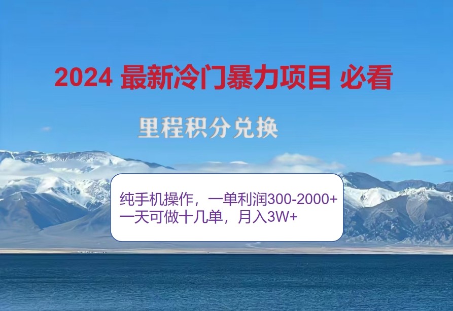 2024惊爆冷门暴利，里程积分最新玩法，高爆发期，一单300+—2000+-有道资源网