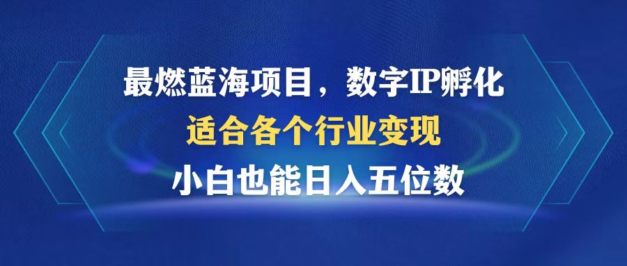 最燃蓝海项目  数字IP孵化  适合各个行业变现  小白也能日入5位数-有道资源网