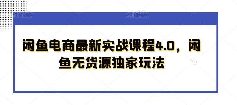 闲鱼电商最新实战课程4.0，闲鱼无货源独家玩法-有道资源网