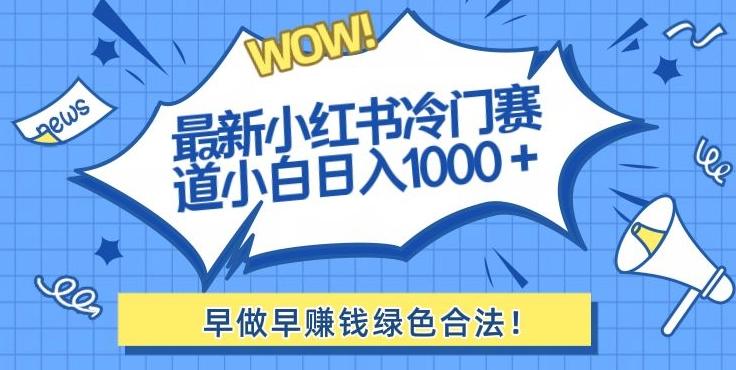 最新小红书冷门赛道日入1000+一部手机小白轻松-有道资源网