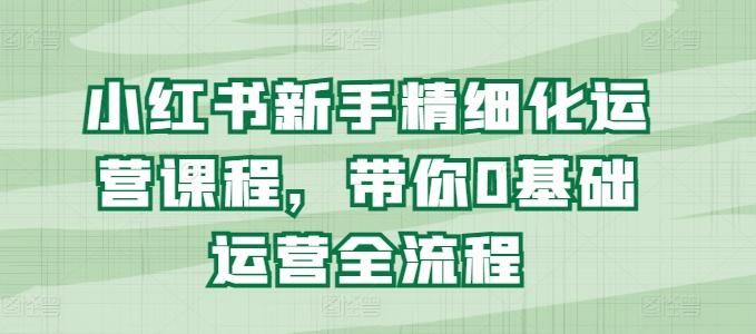 小红书新手精细化运营课程，带你0基础运营全流程-有道资源网