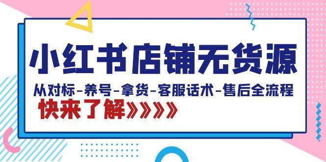 小红书店铺无货源：从对标-养号-拿货-客服话术-售后全流程(20节课)-有道资源网