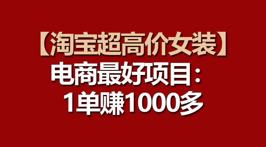 【淘宝超高价女装】电商最好项目：一单赚1000多-有道资源网