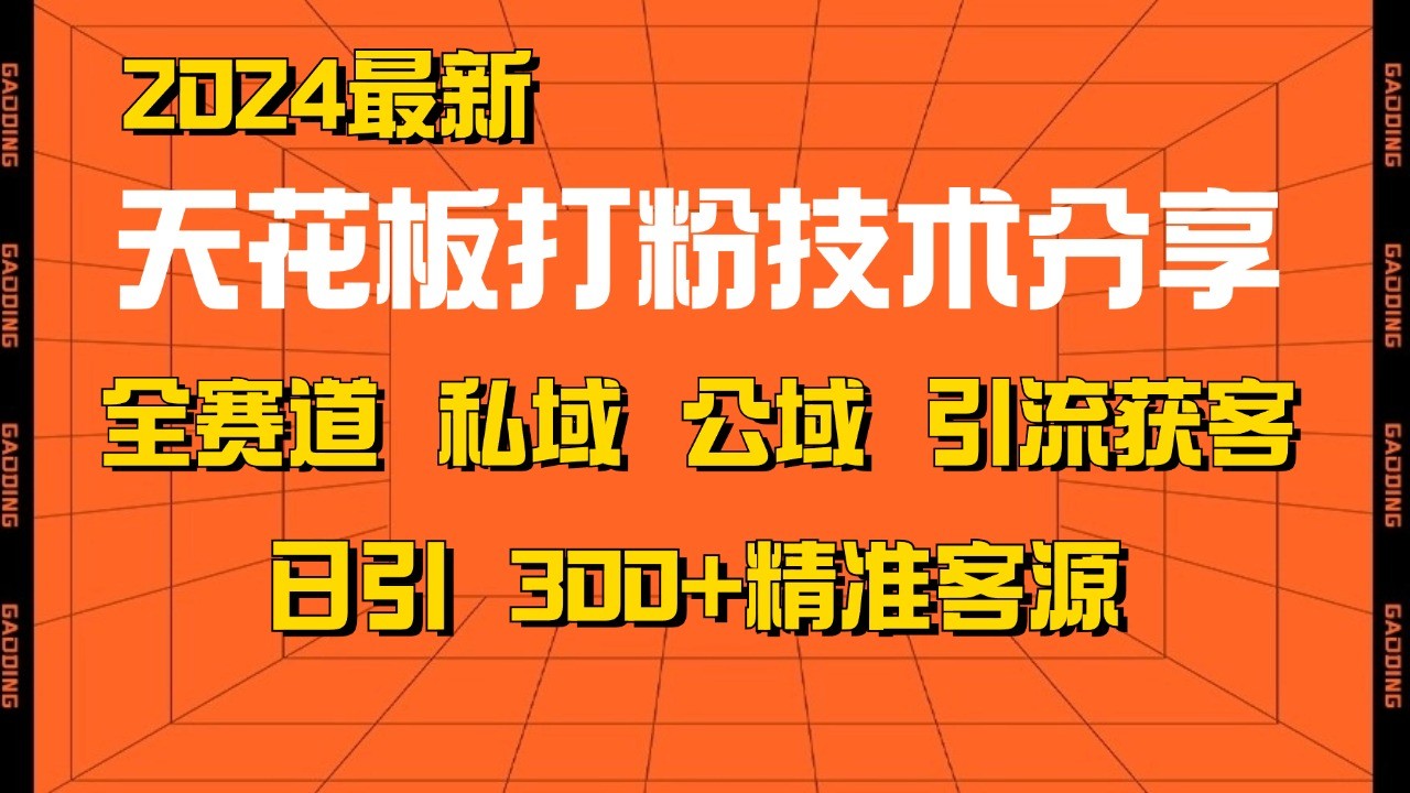 天花板打粉技术分享，野路子玩法 曝光玩法免费矩阵自热技术日引2000+精准客户-有道资源网