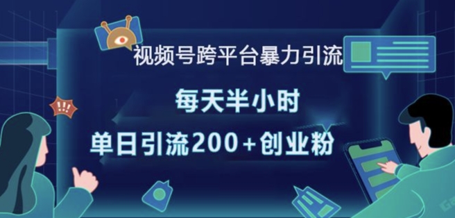 视频号跨平台暴力引流，每天半小时，单日引流200+精准创业粉-有道资源网