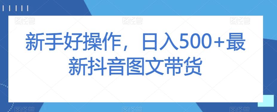 新手好操作，日入500+最新抖音图文带货【揭秘】-有道资源网