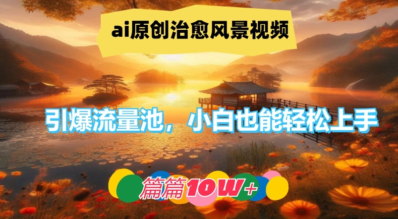 ai原创治愈风景视频，引爆流量池，小白也能轻松上手，篇篇10w+【揭秘】-有道资源网