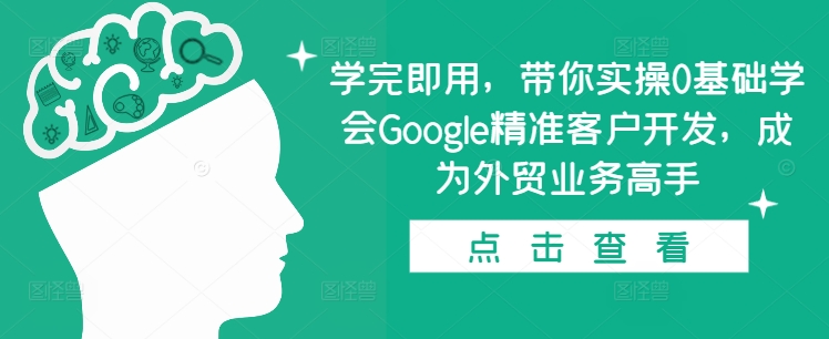 学完即用，带你实操0基础学会Google精准客户开发，成为外贸业务高手-有道资源网