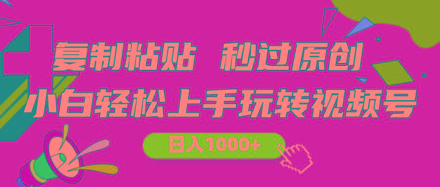 视频号新玩法 小白可上手 日入1000+-有道资源网