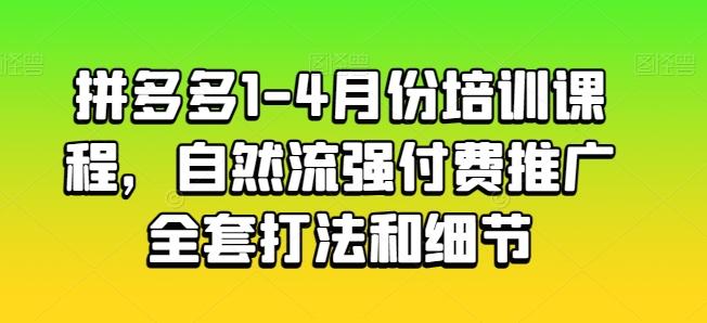 拼多多1-4月份培训课程，自然流强付费推广全套打法和细节-有道资源网