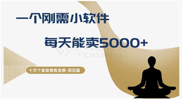 十万个富翁修炼宝典之17.一个刚需小软件，每天能卖5000+-有道资源网