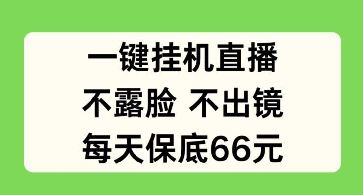 一键挂JI直播，不露脸不出境，每天保底66元【揭秘】-有道资源网