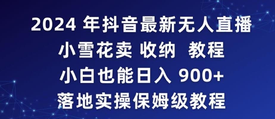 2024年抖音最新无人直播小雪花卖收纳教程，小白也能日入900+落地实操保姆级教程【揭秘】-有道资源网