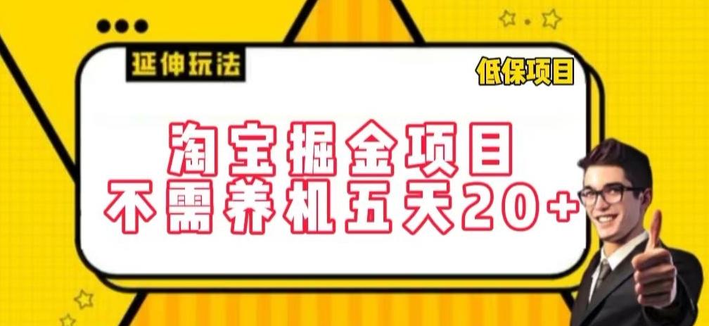 淘宝掘金项目，不需养机，五天20+，每天只需要花三四个小时【揭秘】-有道资源网