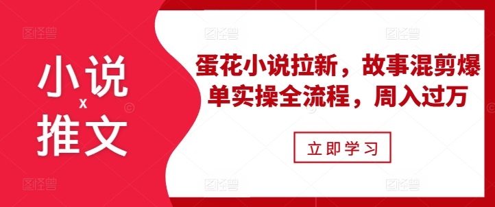 小说推文之蛋花小说拉新，故事混剪爆单实操全流程，周入过万-有道资源网