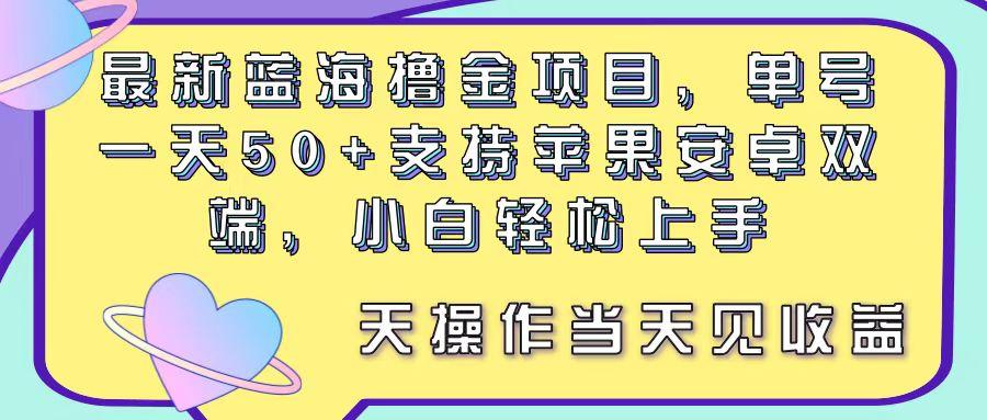 最新蓝海撸金项目，单号一天50+， 支持苹果安卓双端，小白轻松上手 当…-有道资源网