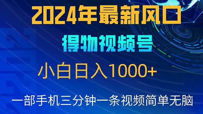 2024年5月最新蓝海项目，小白无脑操作，轻松上手，日入1000+-有道资源网